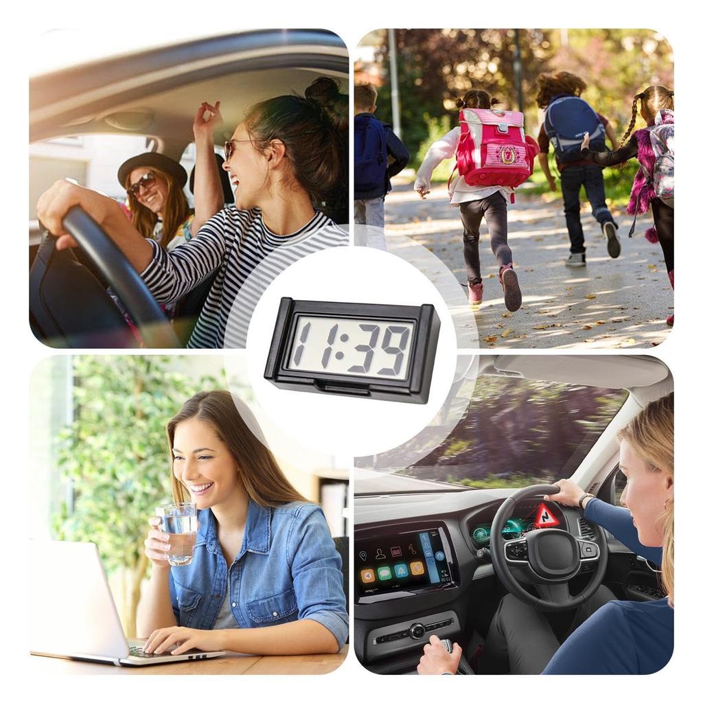 Digital Clock, Small Digital Clock, Adhesive Battery-powered Self-adhesive Bracket For Car Dashboards And Refrigerators.