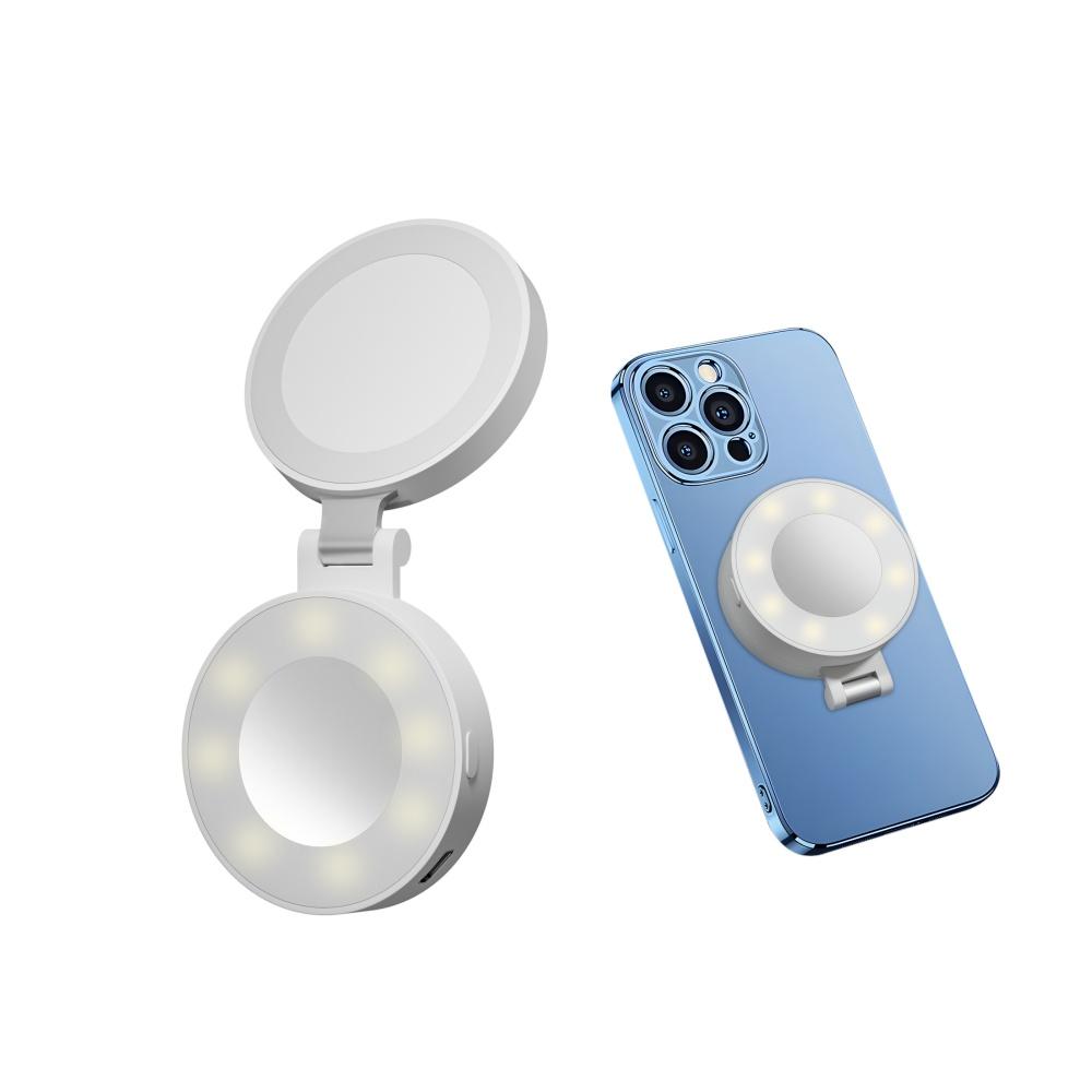 3 Color Modes Magnetic Waterproof Shockproof Foldable Selfie Light Adjustable Brightness Color Temperature Pocket Use ABS