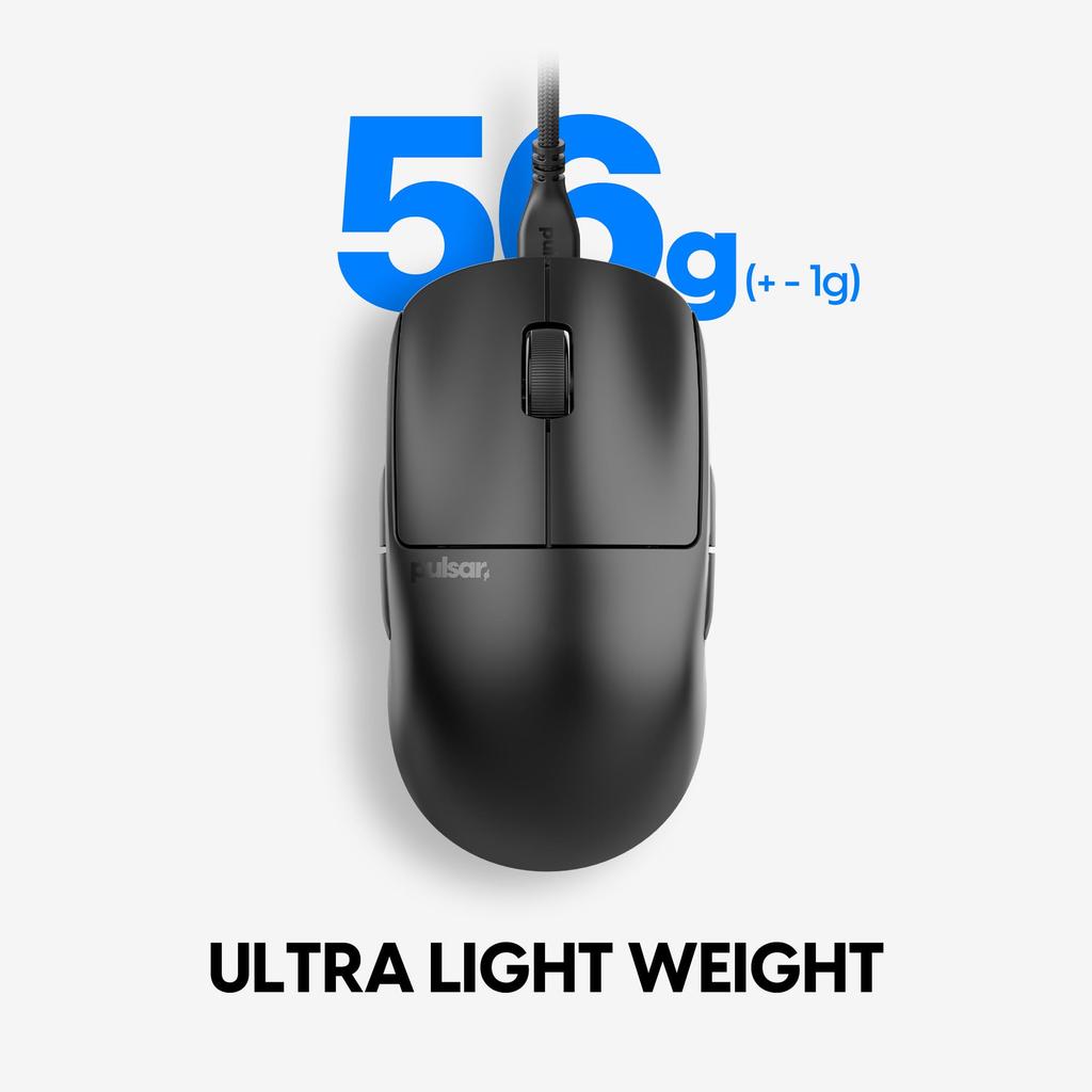 Pulsar Gaming Gears X2A Wired Medium Wired Gaming Mouse Ultra Light 56g 1ms 26000 DPI Optical Sensor PAW3395