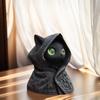 Cat Decor Figurines 3D Printed Cat Sculpture Decoration Gothic Mystical Cat Statue Hooded Cloak Cat Ornaments Home Decor