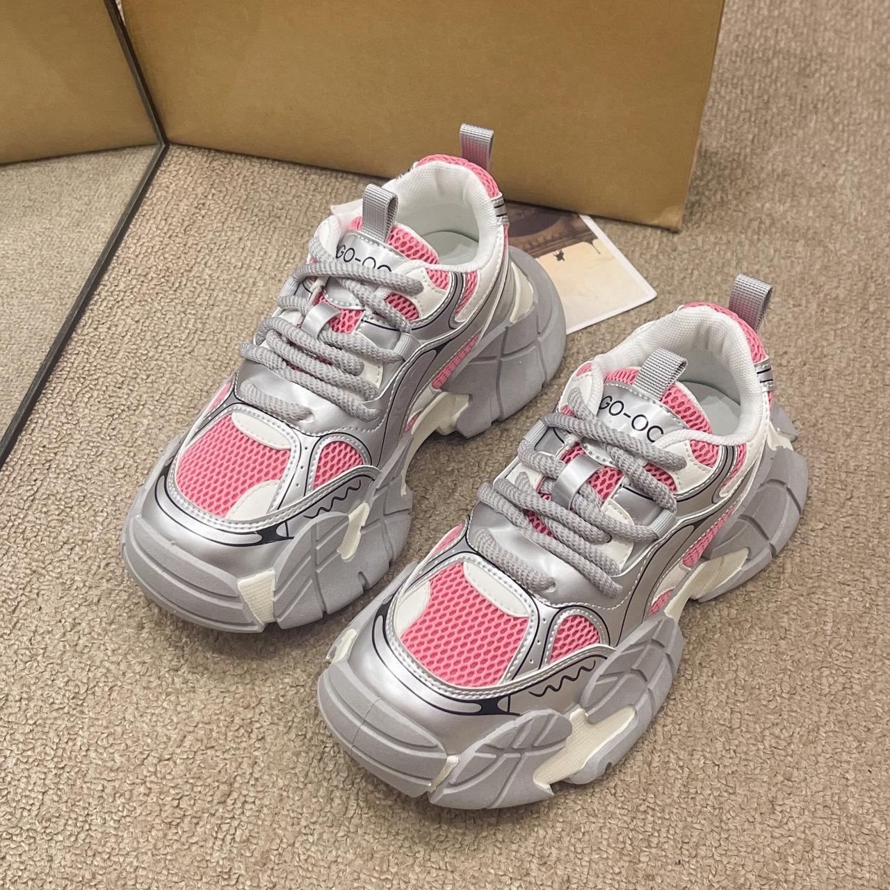 

Silver women s autumn new thick-soled mesh breathable and lightweight casual sports shoes 39