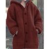 Casual Warm Verdickt Lose Fit Lange Pullover Kleidung Strickjacke Frauen Herbst Winter Mode Büro-dame Mit Kapuze Mantel 30432