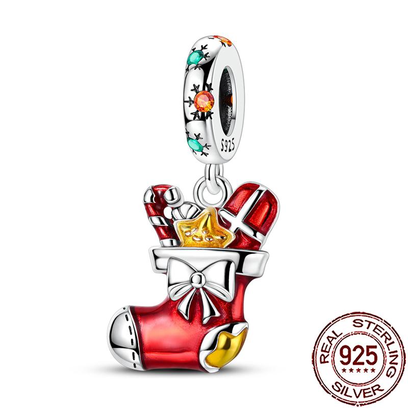 Novos Berloques de Cobre de Natal Papai Noel Berloques para Pulseira Corrente Cobra Colar Feminino Joias Diy