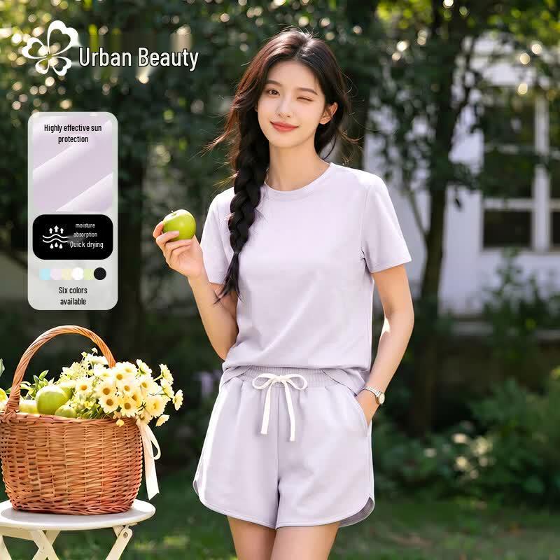 Women s Ice Silk Quick-Dry Casual Sportswear Set M