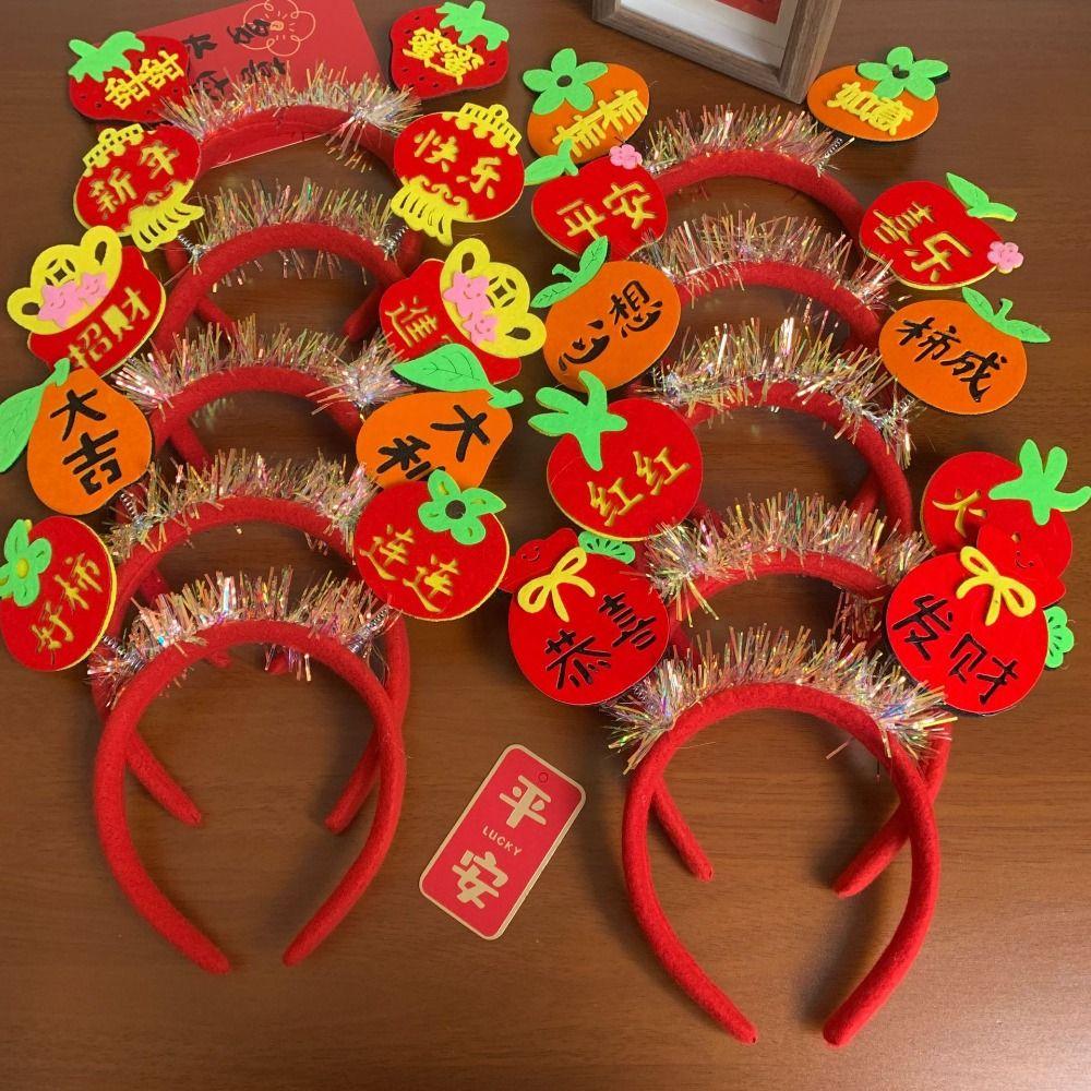 Cartoon Snake Year Headband Red Hairband Festive New Year Headwear  Party Decoration