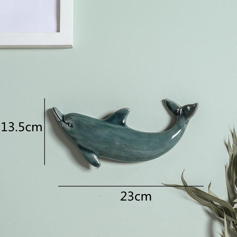 Wall Decoration Ceramic Suspension Dolphin Fish Color Ocean Background Wall Children's Room Decoration Accessories Baby Nursery
