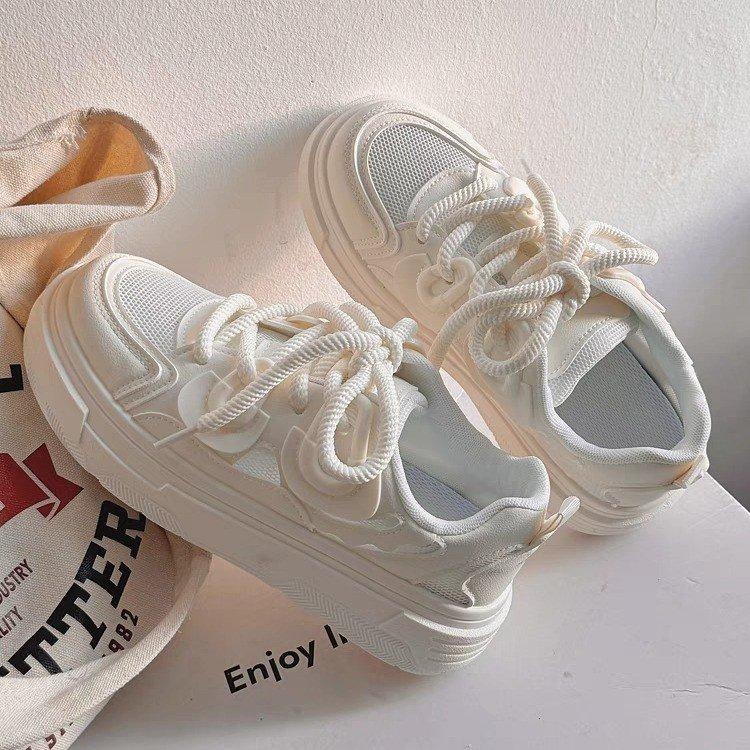 Sneakers Women Trends 2024 Summer New White Lace Mesh Women's Jogging Shoes Platform Female Designer Shoes Zapatos De Mujer
