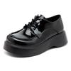 Retro British Style Muffin Women's Platform 2025 Autumn New Lace-up  Wedge Single Shoes Casual Head Shoes HZB-323-2