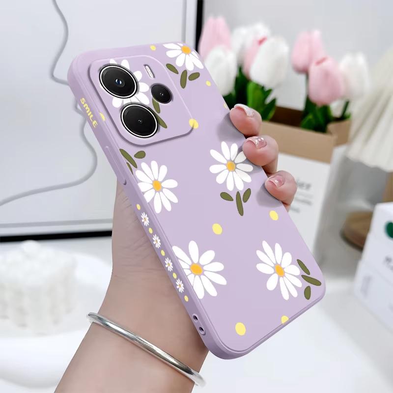 Elegant Daisy Phone Case for Samsung Galaxy A55 A35 A25 A15 5G A24 A23 A22 A32 A52 A52S A71 A72 A51 A05 4G Silicone Cover