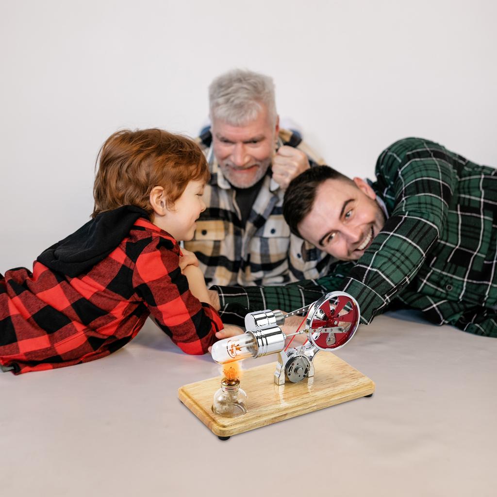 Stirling Engine Kit Electricity Generator Motor Model Physical Generator Model with LED Light Flywheel Design Science