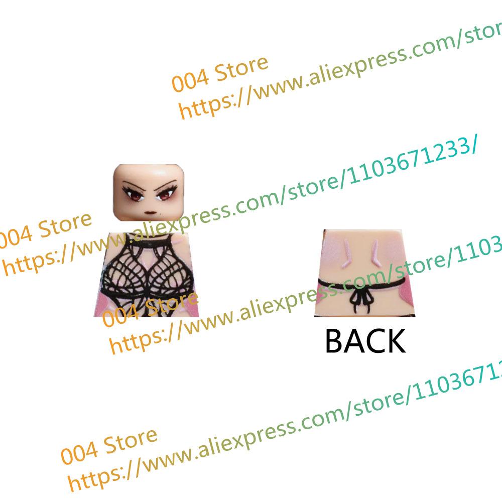 18+ Adult Building Block MOC Anime Action Figure Sexy Model Date Cartoon Swimwear Girl Hair Kit Ornament Toy Gift Collection F31