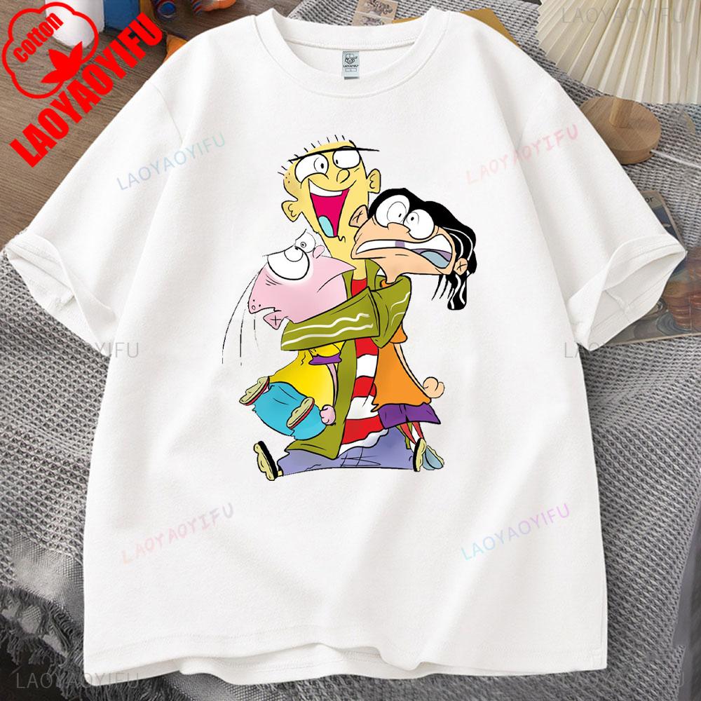 Ed,Edd N Eddy Man T Shirt Ed,Edd N Eddy Printed T-shirt Tops Hip-hop Novelty Trend Simple Style for Outdoor Enthusiasts