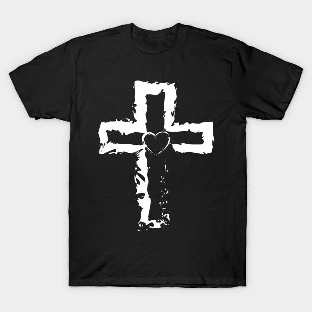 Heart for Jesus Christian Cross Faith Hope Love Christianity Gift T-Shirt S-4XL L