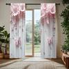 Pink Flowers and Butterflies - Pole Bag Curtains   Bedroom and Kitchen Decoration   Home Decoration   Living Room Decoration