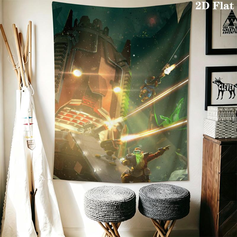 Deep Rock Galactic Wall Tapestry Aesthetic Wall Hanging Printed Fabric Blanket Decorative Tapestries for Bedroom Living Room Home Decor