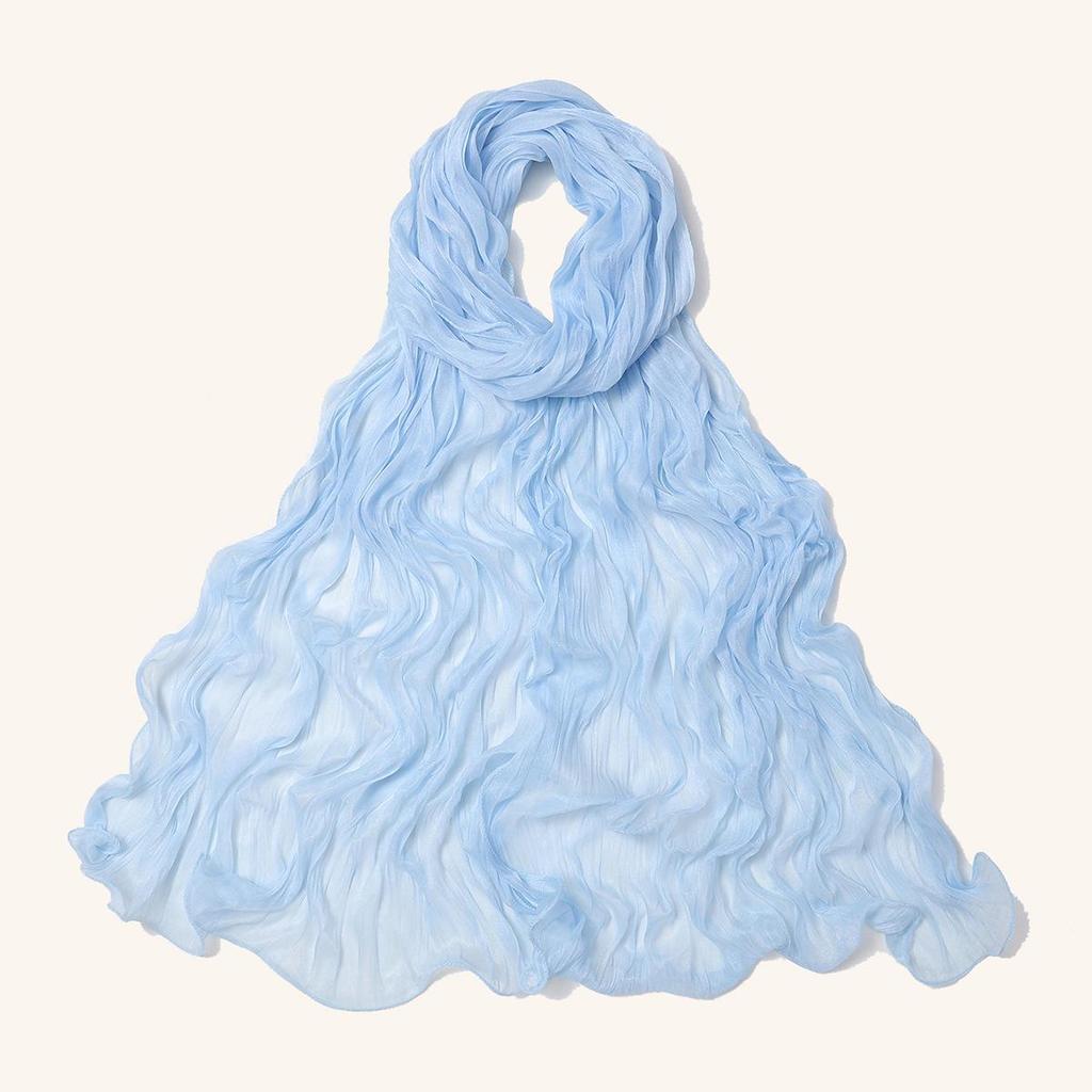 Malaysia Soft Ruffled Lurex Gauze Scarf - Breathable Spring/Summer Headscarf