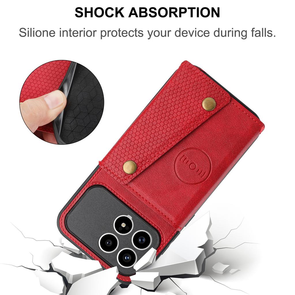 Phone Case For Xiaomi Poco F8 Pro / Redmi K90 5G with Card Slots Kickstand Leather + TPU Phone Cover