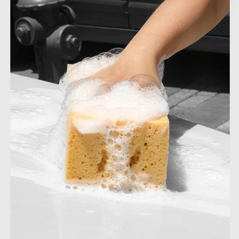 Car Wash Sponge Large Honeycomb Thickened Coral Sponge Block High-Density Absorbent For Stain Removal Automotive Cleaning Tool