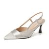 Schafslederversion~ Wunderschöne spitze Zehenpartie, dünner Absatz, hohe Absätze, Damen, hinten offen, flacher Ausschnitt, Einzelne Schuhe, Taschenkopf-Sandalen