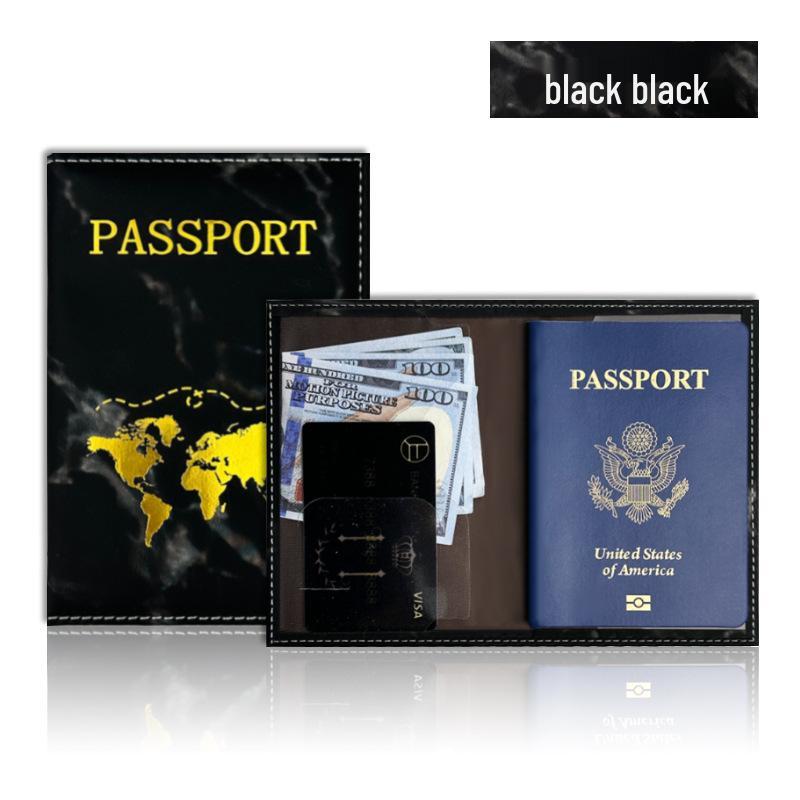 Customizable Marble Gold Foil Passport Holder with Multi-color Options