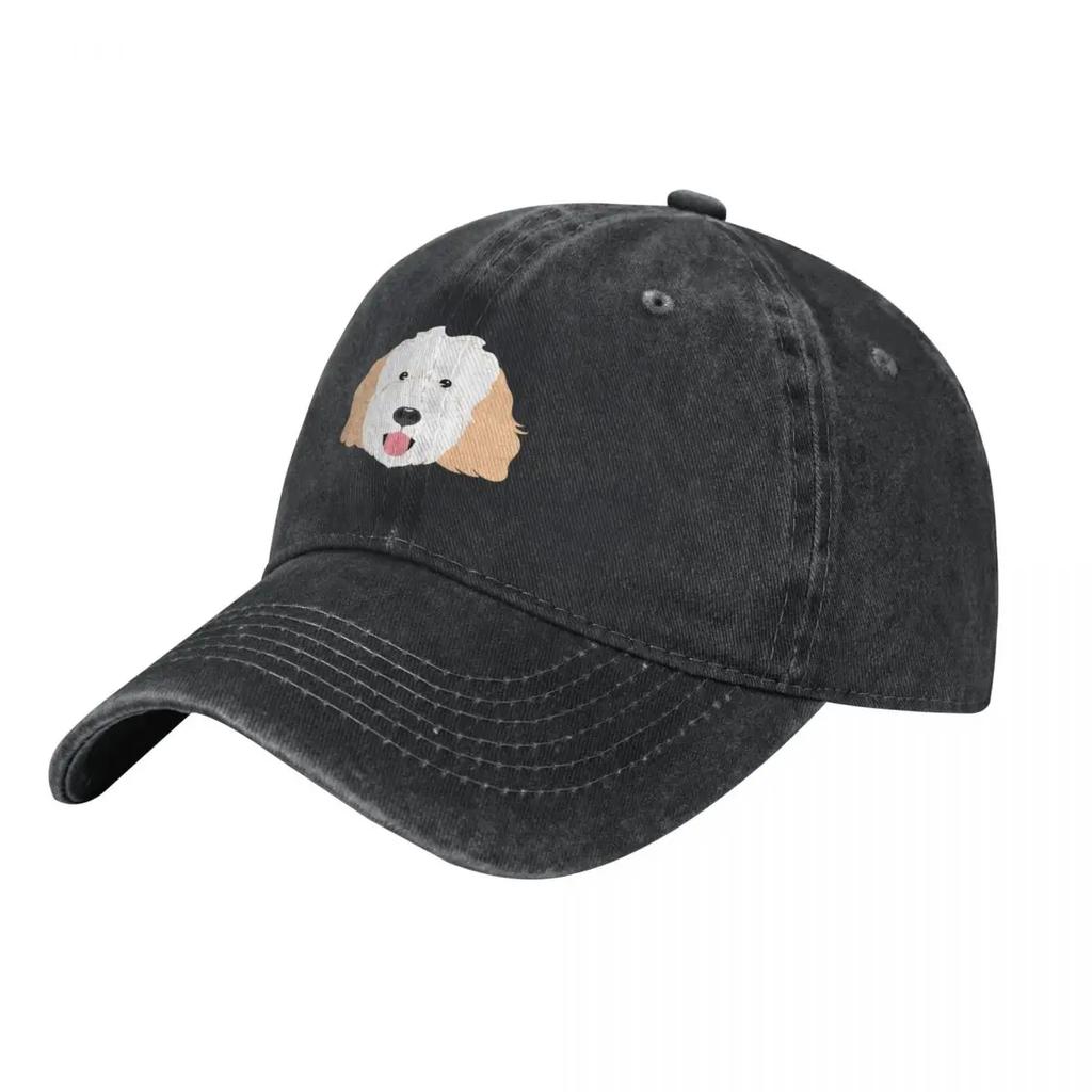 LOVE White Cream Goldendoodle Dog Baseball Cap Luxury Caps Golf Wear Sun Caps Military Cap Unisex Unisex Hats Womens