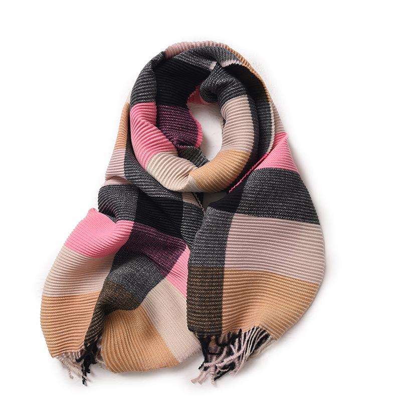 Dicke Warme Winter Schal Neue Frauen Plaid Design Pashmina Schals Kaschmir Schal Dame Wrap Quaste Schals Gestrickte