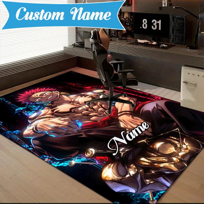 Benutzerdefinierter Name Jujutsu Power Teppich Spielteppich, Fußmatte für Schlafzimmer Wohnzimmer Eingangsbereich Teppich, Wohnkultur Idee Geschenk für Weihnachten Geburtstag