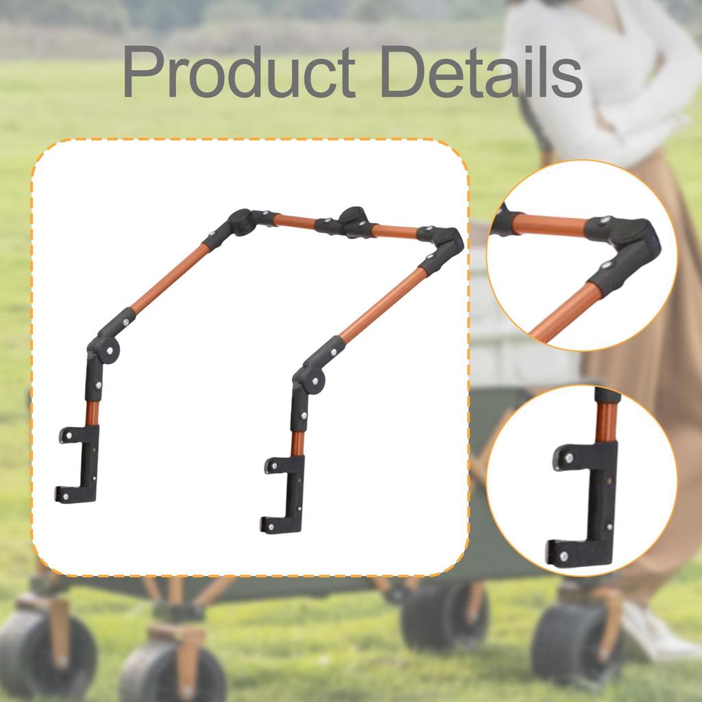 Folding Wagon Push Handle Universal Detachable Beach Cart Accessories Easy Installation Utility Wagon Handle Replace Part