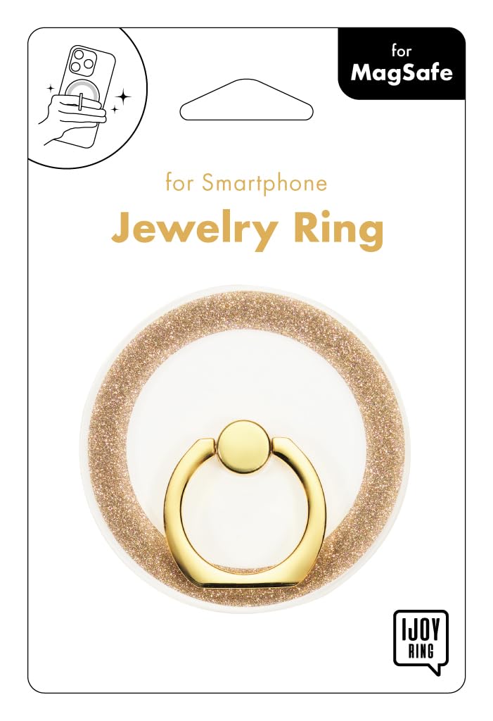 Suncrest MagSafe Compatible Jewelry Ring Gold Glitter IRM-iJ02