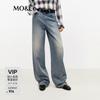 MO&Co. Women's Denim Blue Loose Fit Trousers