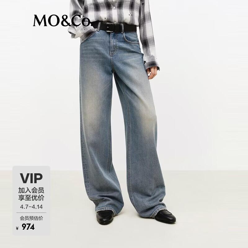 

MO&Co. Women s Denim Blue Loose Fit Trousers 25
