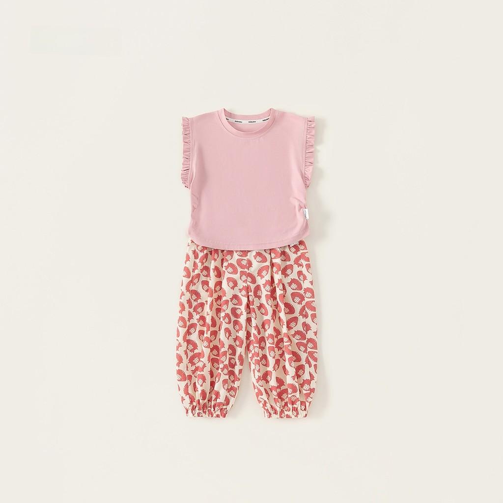 

Girl Baby Summer Sleeveless Outfit With Floral Pants And Soft Cotton Fabric For Toddler Girls 90cm