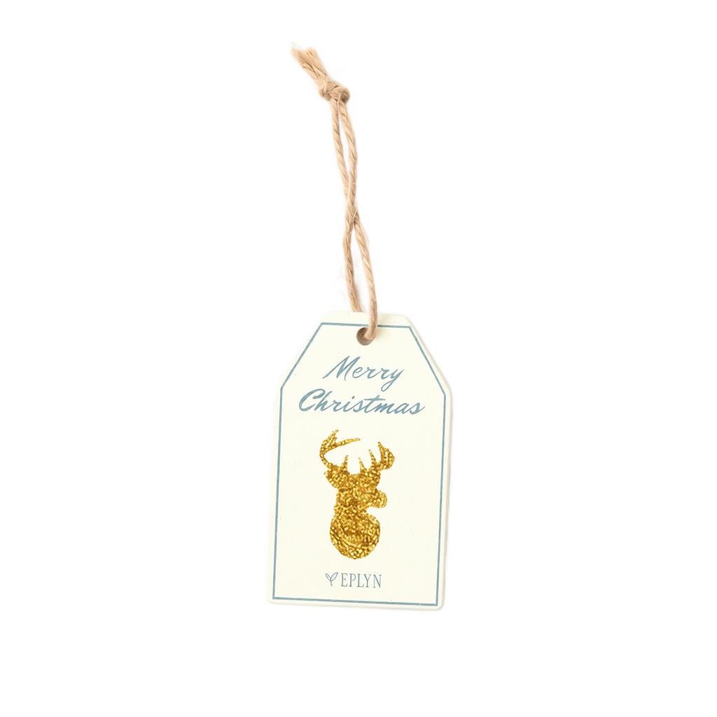 Wooden Christmas Hanging Ornament, Small Square Decoration and Bookmark Clip for Gift and Holiday Decor