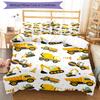 3pcs Excavator Bedding Set Duvet Cover Closure Includes 1 Duvet Cover & 2 Pillowcases, Soft and Comfortable for All Seasons.