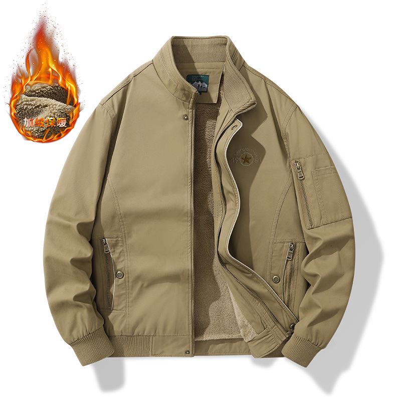 Мужское пальто из овечьей шерсти: Зимняя плотная куртка на бархатной подкладке, в ретро-стиле американской рабочей одежды, из чистого хлопка, для среднего и молодого возраста. 4XL