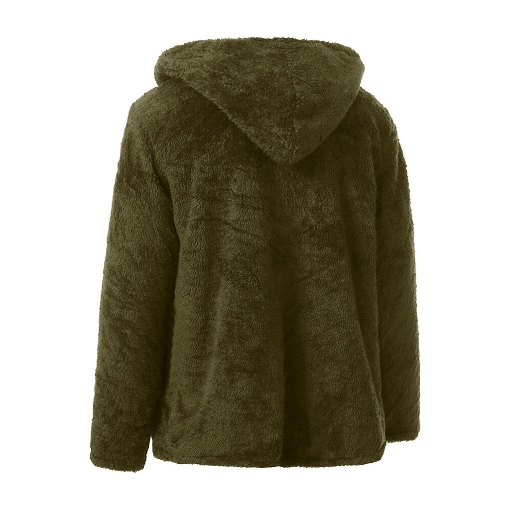 Hoodie For Men Oversized Hooded Coats Jacket Sweater Tops Outwear  Winter Button Down Cardigan
