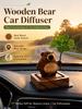 Cute Wooden Bear Car Diffuser - Adorable Dashboard Decor, Perfect Gift for Friends, Girlfriend & Family