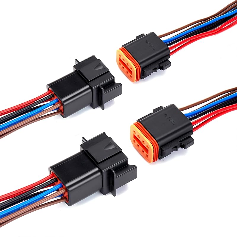 12 Pin Deutsch DT Connector 12 Way Waterproof DT Automotive Electrical Connector Male Female Plug with 16 AWG Cable Wire for Cars,Trucks,Boats,LED