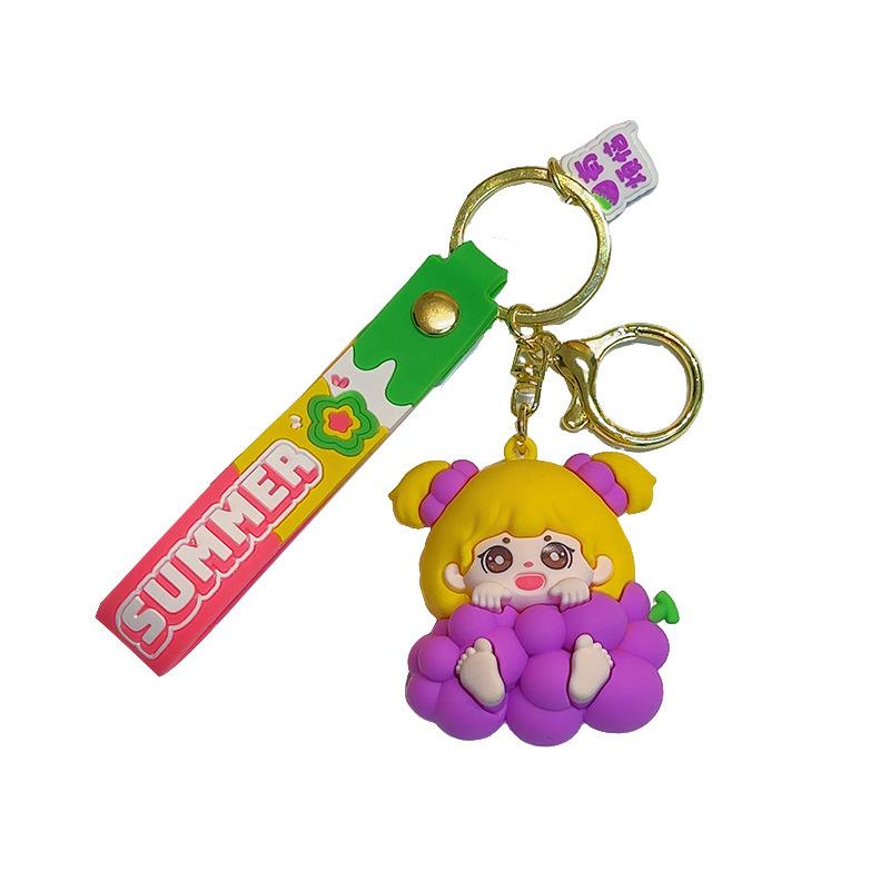 New Fruit Baby Series Summer Silicone Keychain Cute Girls Bag Pendant Gifts