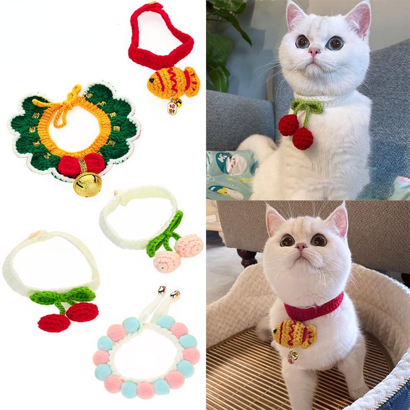 Buy Cat Accessories Wool Bells Christmas Collar For Cats Pet Decoration
