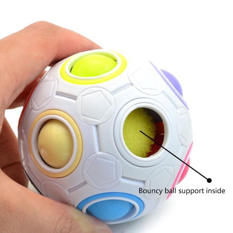 Sensory Fidget Ball Decompression Toy Spherical Puzzle Football Stress Relief Ball for Toddlers Adults Funny Color Match