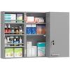 Wall-Mounted Medicine Cabinet, Double Lockable Doors, 2 Keys, 53 x 20 x 53 cm, Grey
