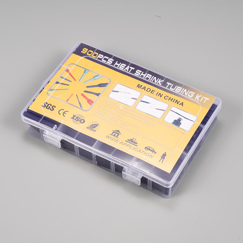 Heat Shrink Tubing: Various Specs, Easy Application, 900 pcs in Black Box.