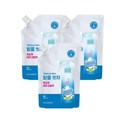 On the Body Let's Wash Your Feet Cotton Foot Shampoo Cooling Scent Refill 500ml 3 Pcs 1 Pcs