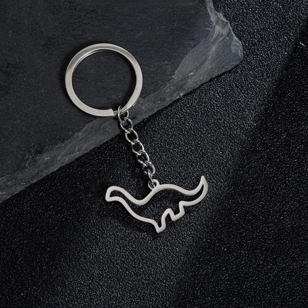 Stainless Steel Cartoon Lianglong Pendant Keychain - Colorfast Accessory