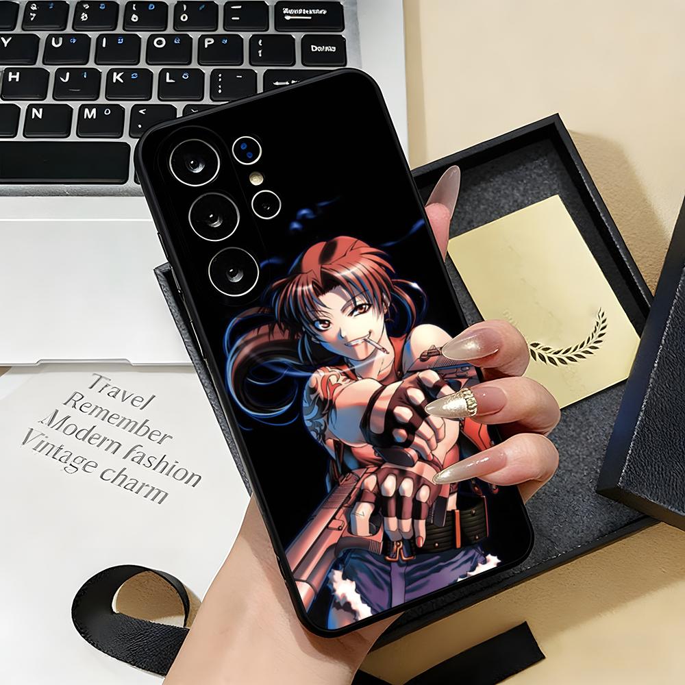 

Revy B-Black L-Lagoon Phone Case For Samsung S26 S25 S24 FE S23 S22 S21 Plus S20 Ultra Note20Ultra Black Soft Shell Galaxy S25 Ultra
