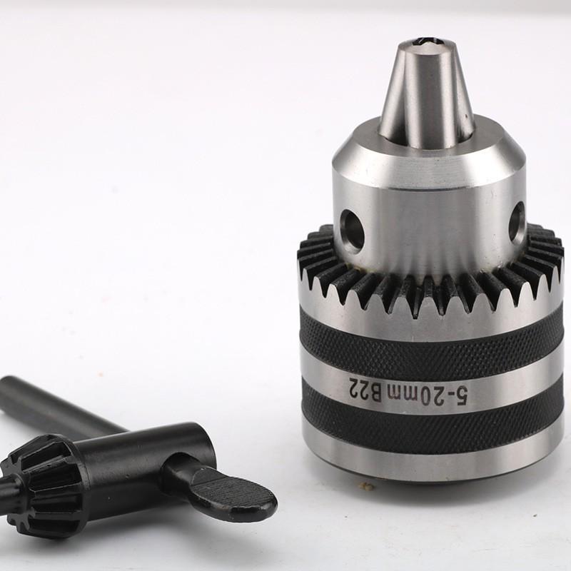 Electric Drill Power Tool Accessory: Hand-Tightened Locking Chuck with Round & Square Shank Compatibility