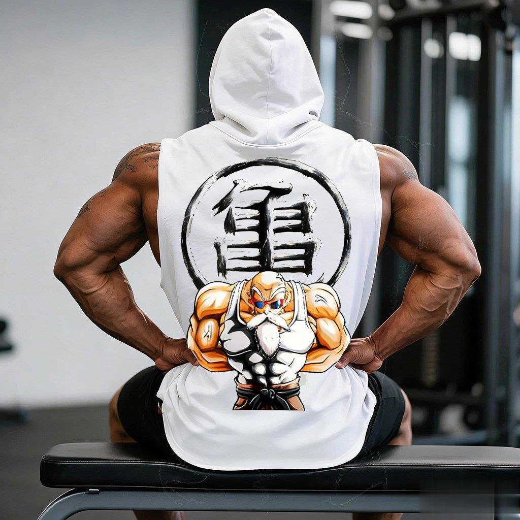 

Men s 4 Colors Anime Tank Tops Hooded Man Vests Tops Hip Hop Men Outdoor Casual Men s and Women s Tank Top T Shirt S