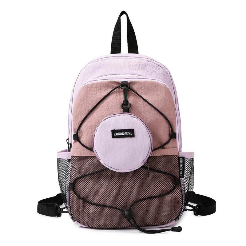 2025 new fashionable American pleated design sense retro casual backpack high value commuter versatile backpack