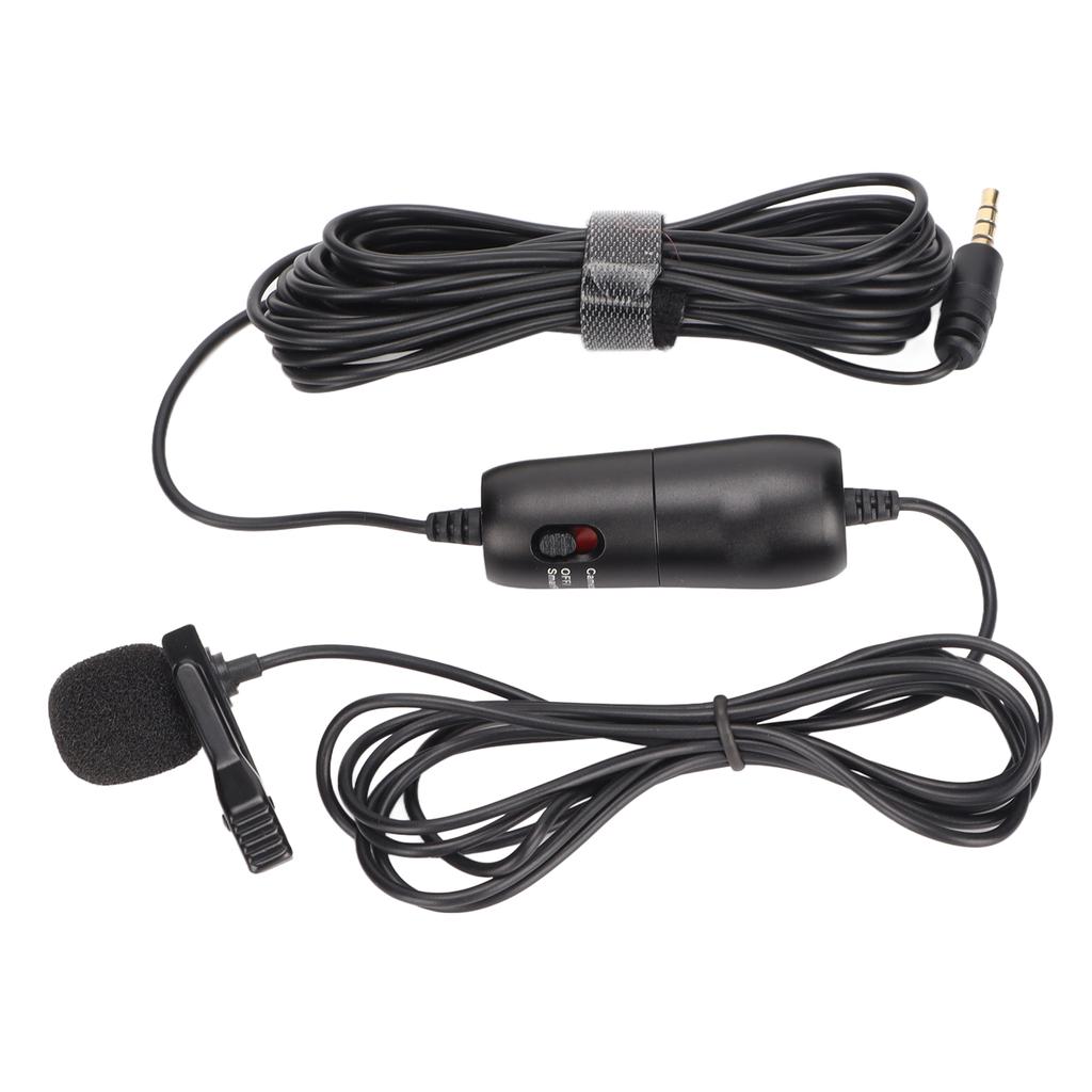 S2 Lavalier Microphone Professional Lapel Mic with 6.5mm Adapter for Recording Video Vlogs Podcasts Interviews